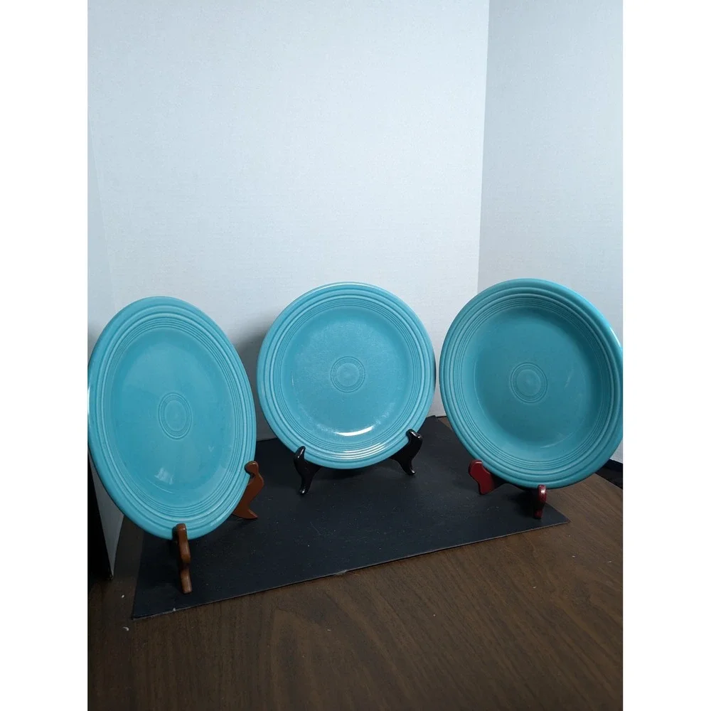 Homer Laughlin FiestaWare Turquoise Dinner Set of 3 Plates 10.5
